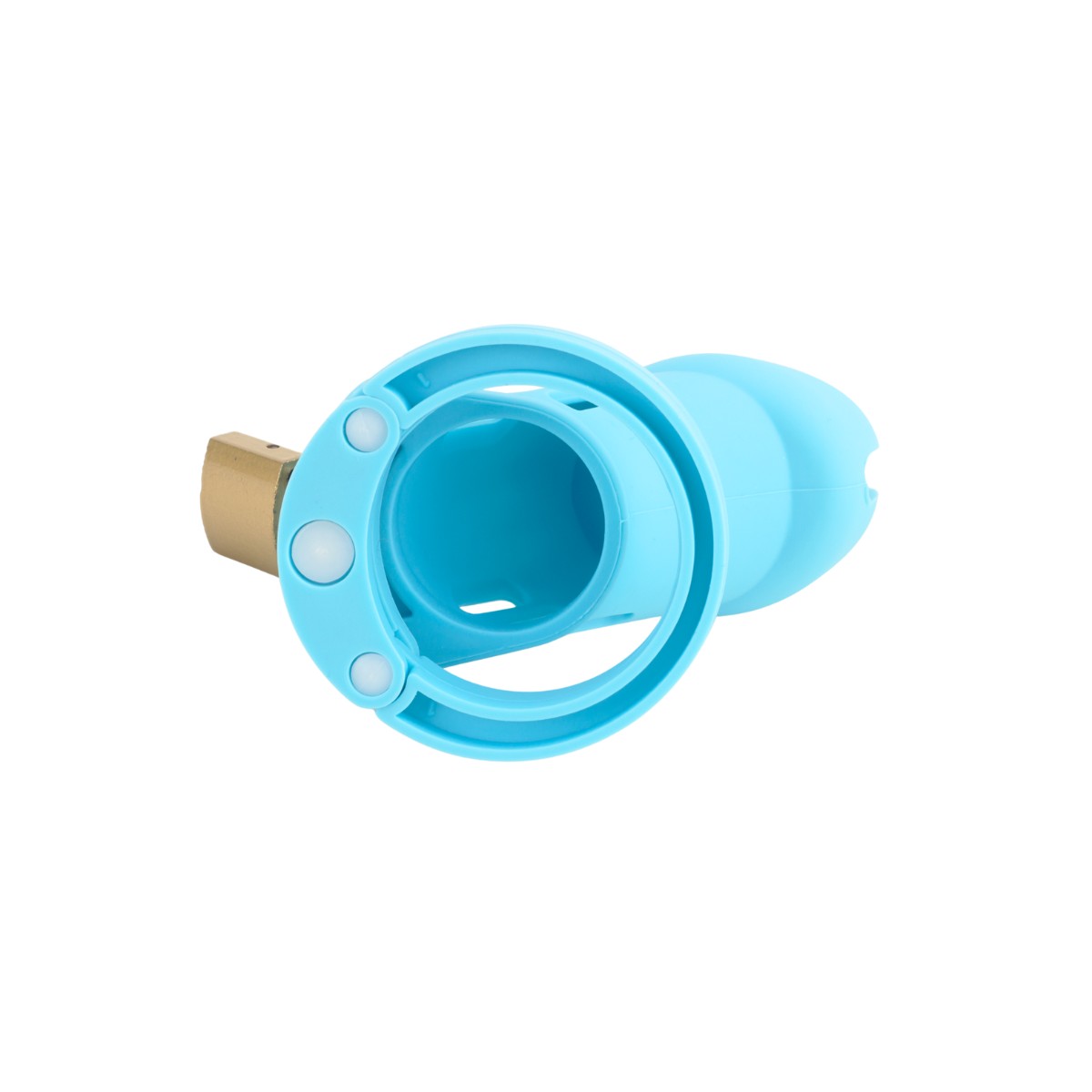 Cinto de Castidade em Silicone com Ponta Vazada e Anel para Escroto Ajustável com Cadeado | Disponível em 2 Cores - 5