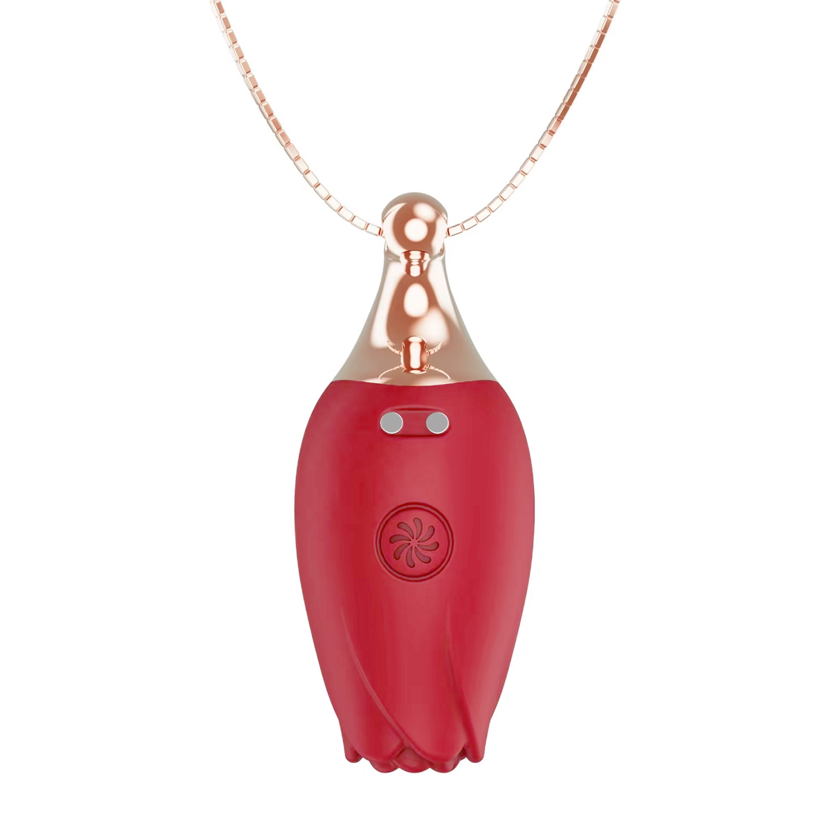 Colar com Pingente Estimulador de Clitóris em Formato de Rosa, 10 Modos de Vibrações e Recarregável - Rose Necklace Vibrator | 6,3 x 2,6 cm - 2