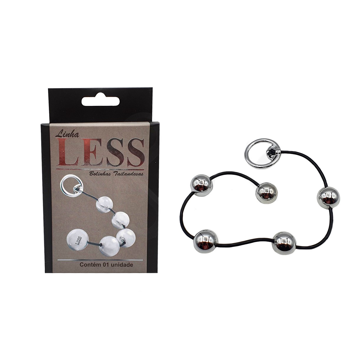 Colar Tailandês "P" com 5 Bolinhas em ABS e Alça de Segurança - Hard Less | Disponível em 2 Cores - 5