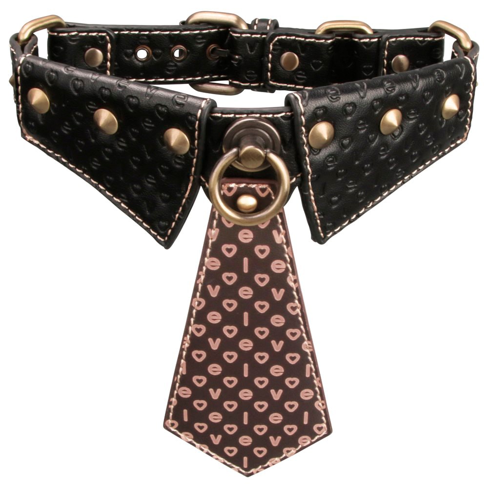 Coleira com Gravata, Detalhes de Rebites e Gui de Corrente - LoveToy Rebellion Reign Collar | Tamanho Único - 1