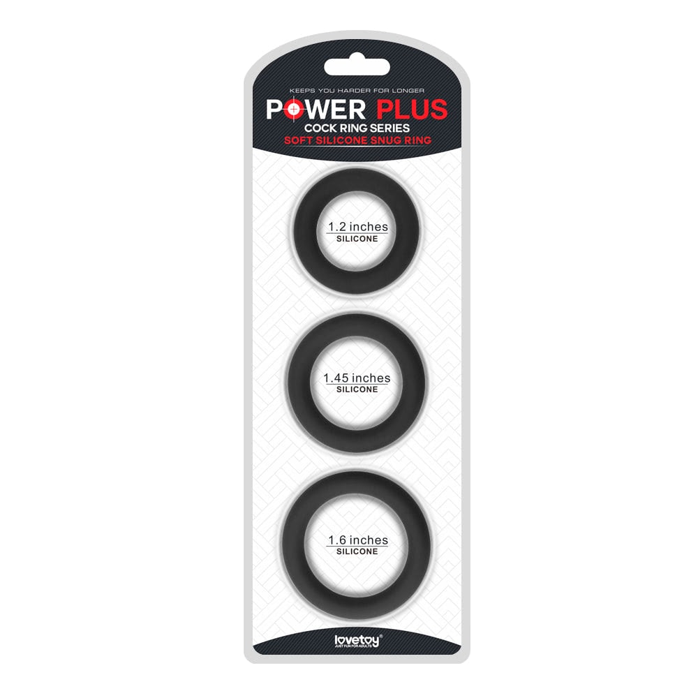 Conjunto de 3 Anéis Penianos em Silicone Macio e Flexível - Lovetoy Power Plus Snug Ring - 3