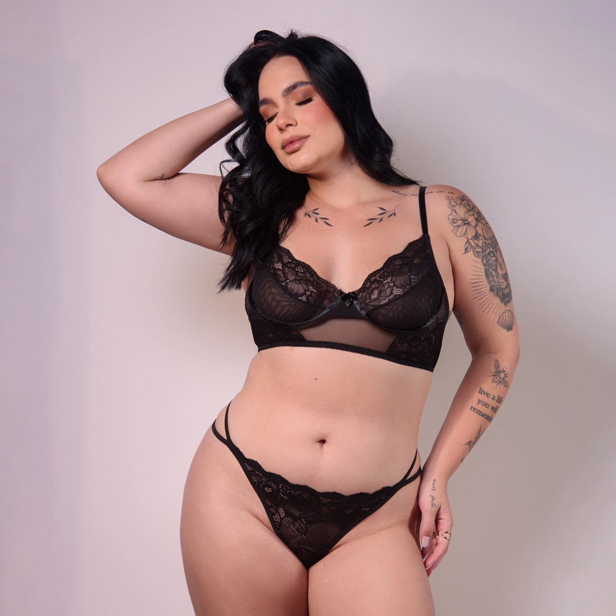 Conjunto Cropped com Aro de Sustentação - Exclusiva Lingerie | Disponível em 4 Cores e 2 Tamanhos Plus Size - 3