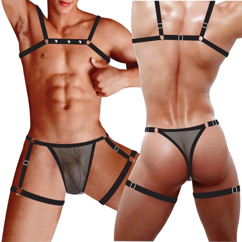 Conjunto Cueca JockStrap Sexy com Harness - InNamorata Ruthless | Tamanho Único | Disponível em 3 Cores - 1