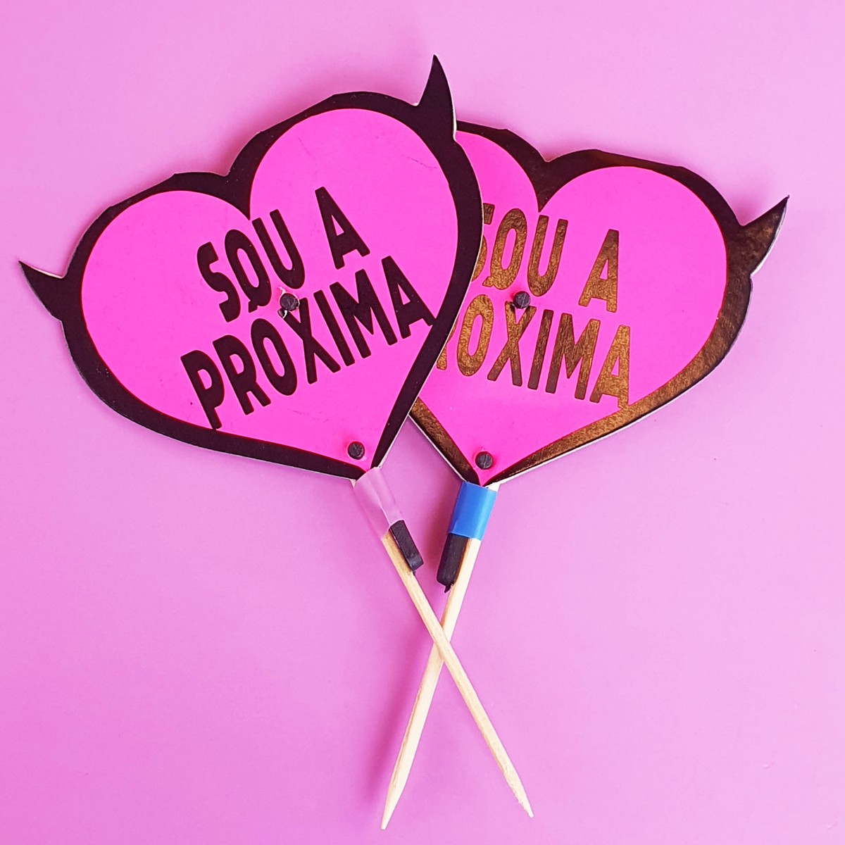 Conjunto de Espetinhos Coração Neon Decorativos para Mesa - FestaChic - 5