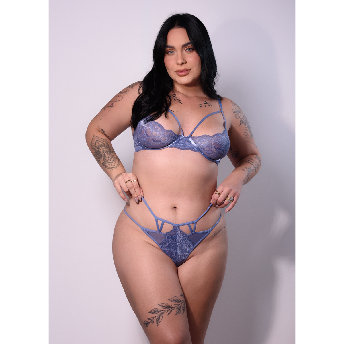 Conjunto em Renda com Detalhes em Strappy - Exclusiva Lingerie | Disponível em 5 Cores e 2 Tamanhos Plus Size - 13