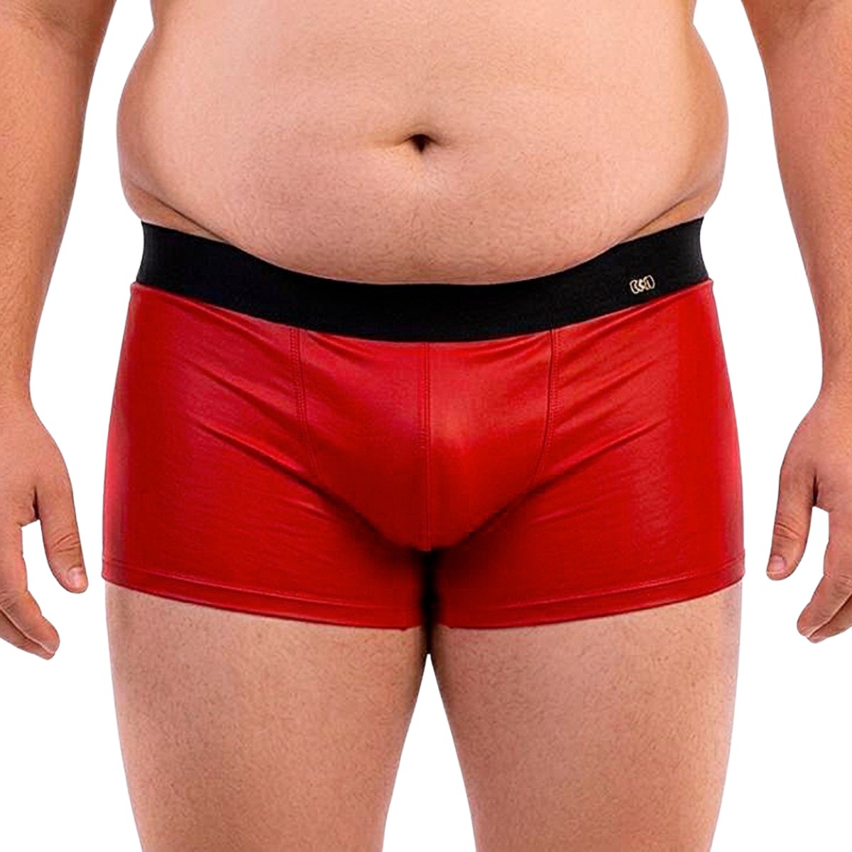 Cueca Boxer em Cirrê Vermelho com Elástico Preto - Exclusiva Lingerie | Tamanho Plus Size - 1