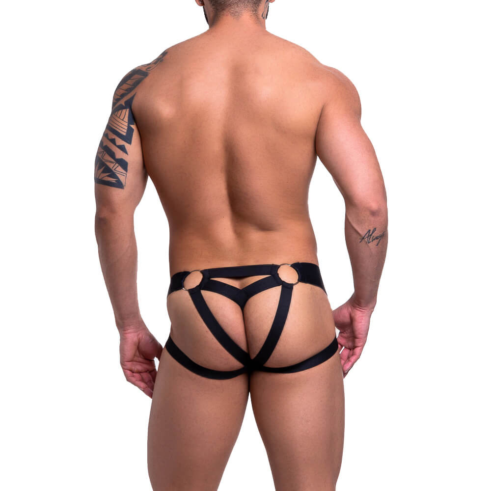 Cueca Jock Strap com 4 Tiras Elásticas nas Nádegas e Fio Dental - Steves Designer | Tamanho Único | Disponível em 2 Cores - 5
