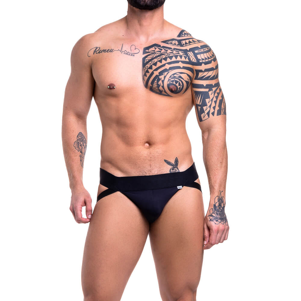 Cueca Jock Strap com 4 Tiras Elásticas nas Nádegas e Fio Dental - Steves Designer | Tamanho Único | Disponível em 2 Cores - 4
