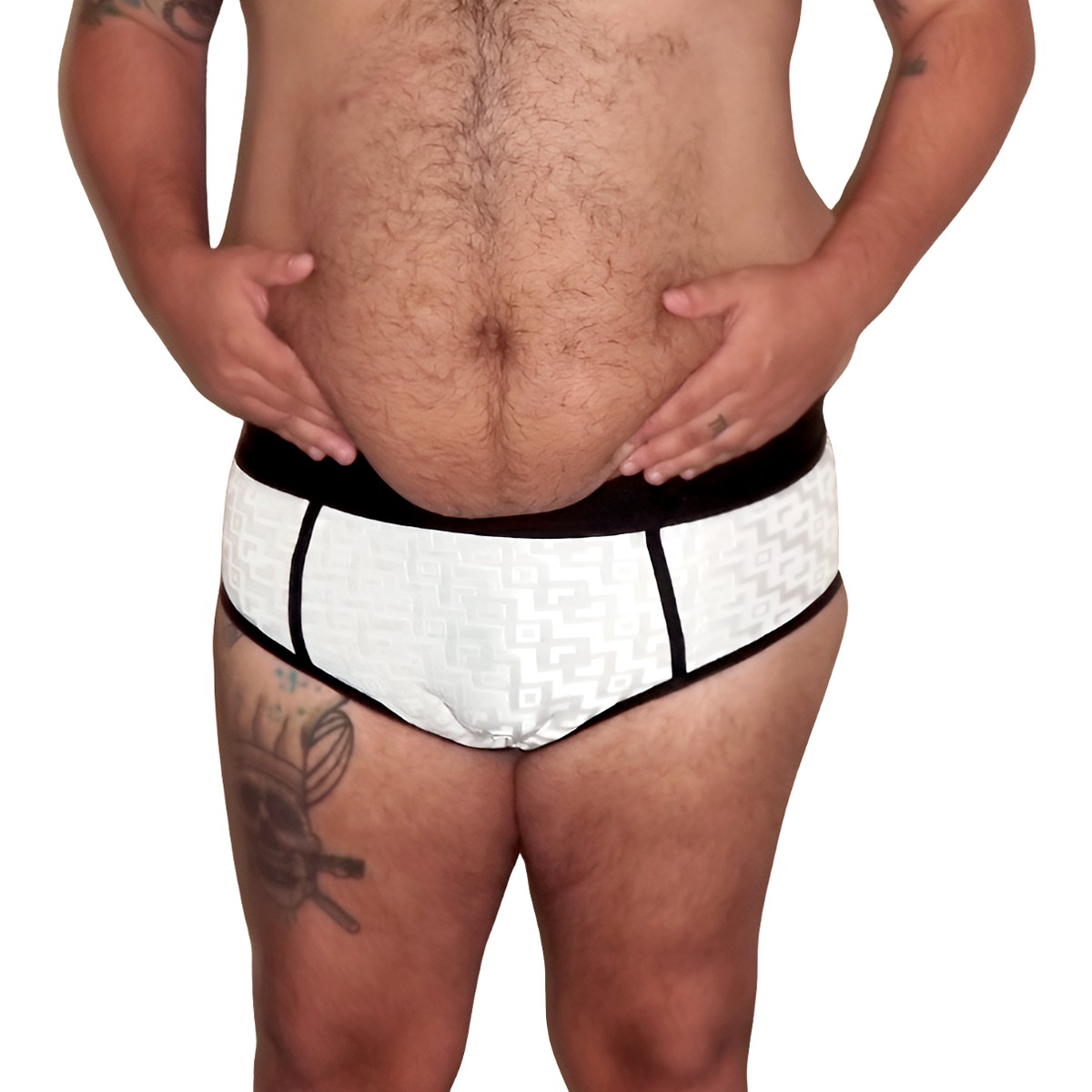 Cueca Slip em Tecido Texturizado Geométrico Jacquard - Exclusiva Lingerie | Tamanho Plus Size - 1