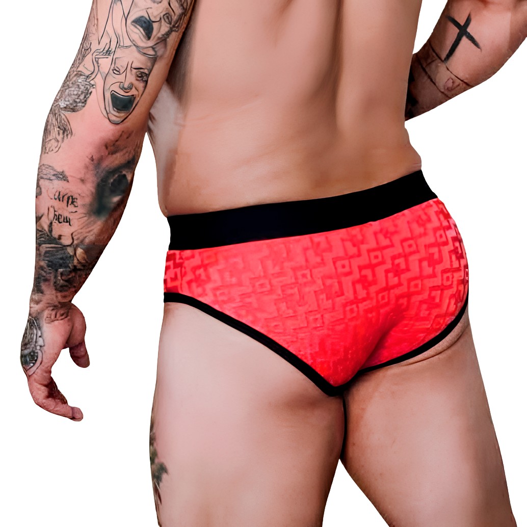 Cueca Slip em Tecido Texturizado Geométrico Jacquard - Exclusiva Lingerie | Tamanho Único | Disponível em 2 Cores - 4