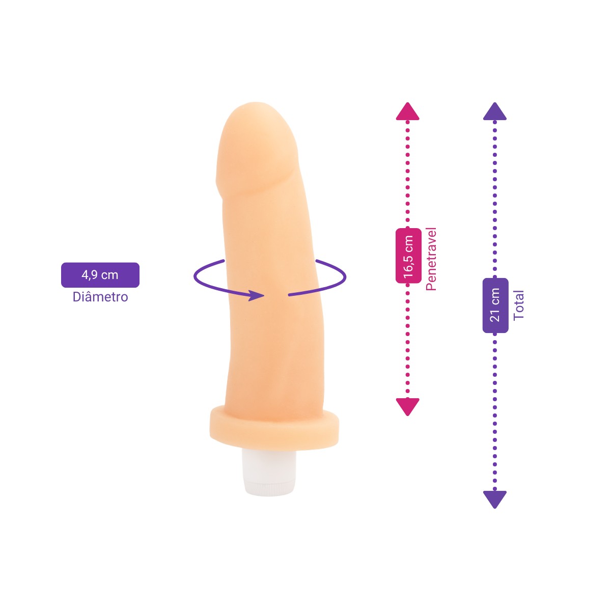Prótese Peniana Realística com Glande Definida, Veias Salientes e Vibro Multivelocidade - Cyber Dildo R2 | 16,5 x 4,9 cm - 2