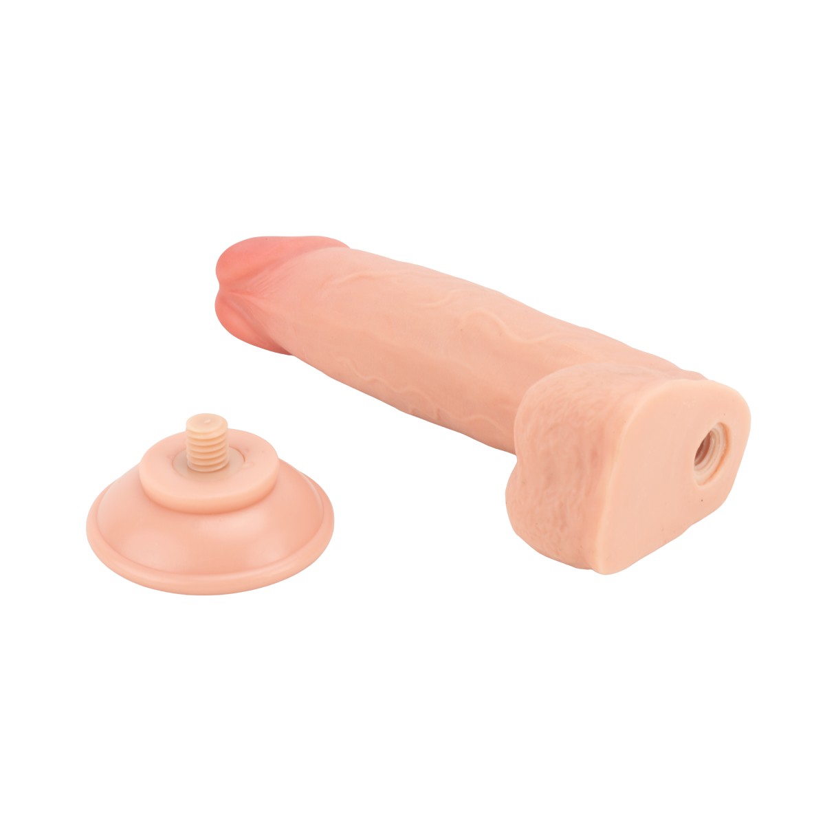 Prótese Peniana Articulada com Glande, Texturas, Escroto e Ventosa - Yaffa Super Cock | 15 x 4,2 cm - 10