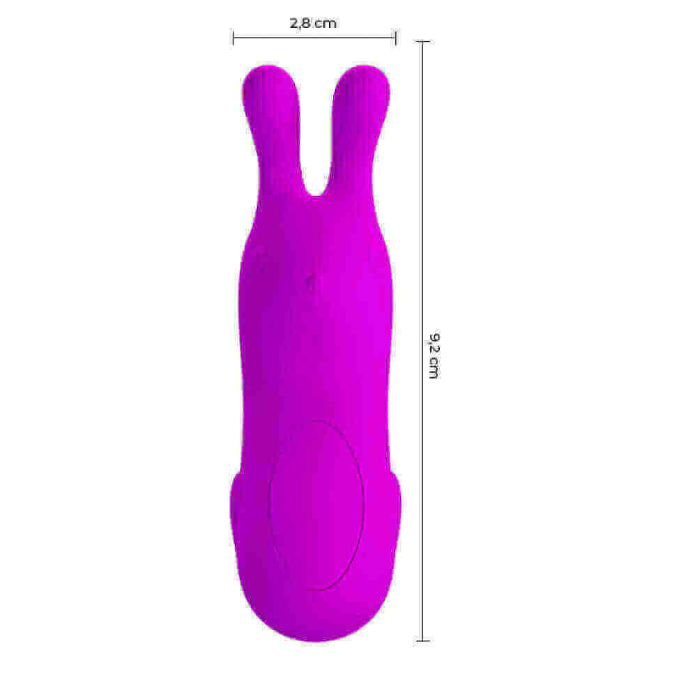 Dedeira em Silicone com Forma de Coelho, 7 Modos de Vibração, Função Memória e Recarregável - Pretty Love Finger Bunny - 5