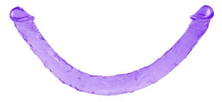 Double Dong - Prótese em Forma de Pênis Duplo com Veias Salientes 45 x 3,5 cm | Cor: Roxo - 1
