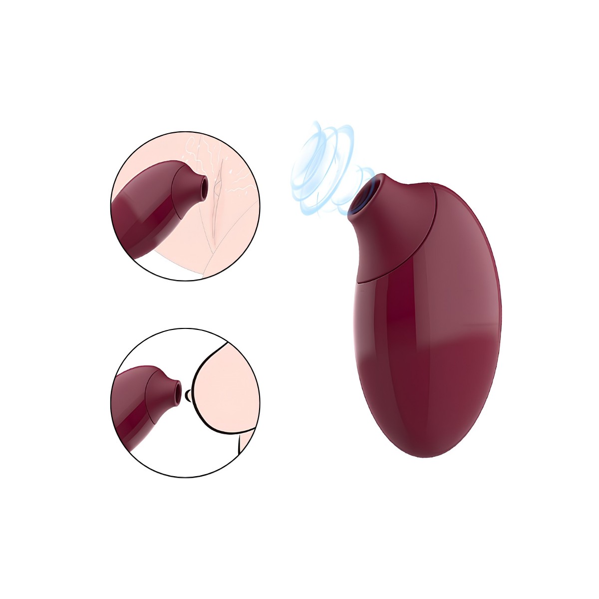 Estimulador Clitoriano em ABS e Silicone com 9 Modos de Pulsação, Carregador USB e Resistente à Água - Ruby | 9,8 x 5,5 cm | Disponível em 2 Cores - 5