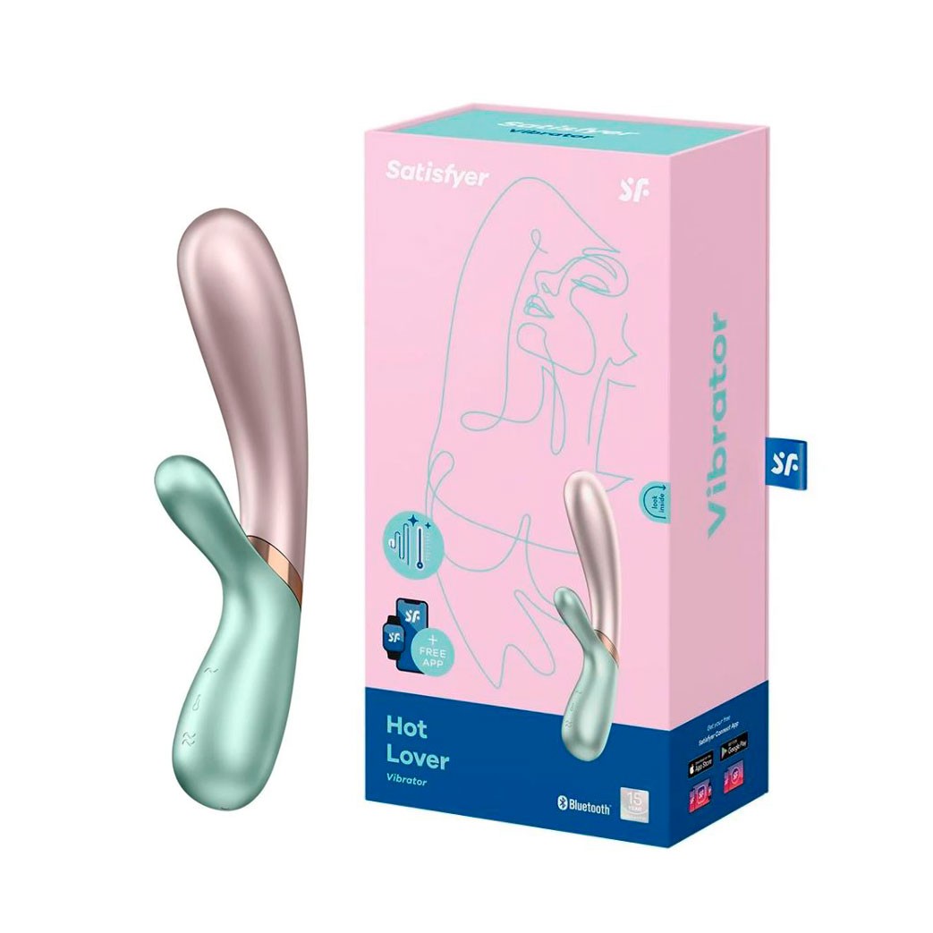 Vibrador Rabbit em Silicone com 12 Modos de Vibração, Função Aquecimento e Controle via Aplicativo - Satisfyer Hot Lover | 11,5 x 3 cm | Disponível em 3 Cores - 2