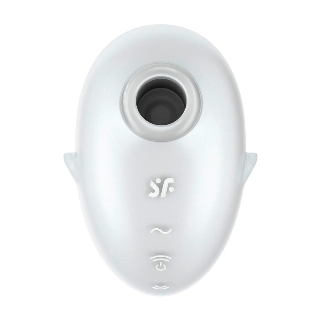 Estimulador Clitoriano Recarregável em Silicone com 2 Motores, 11 Intensidades de Ondas de Pressão e 12 Modos de Vibração - Satisfyer Cutie Ghost | 9,0 x 5,6 cm | Cor: Branco - 5