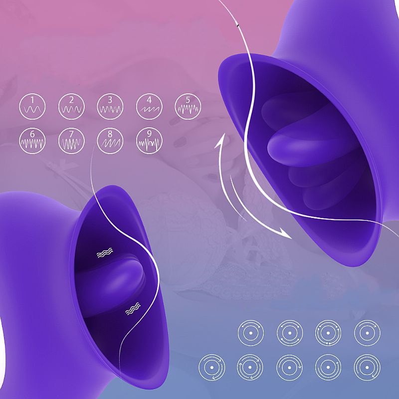 Estimulador Clitoriano Recarregável em Silicone com 9 Modos de Movimentação de Língua e 9 Modos de Vibração - S-Hande Cleópatra - 9,3 x 8 cm | Disponível em 2 Cores - 3