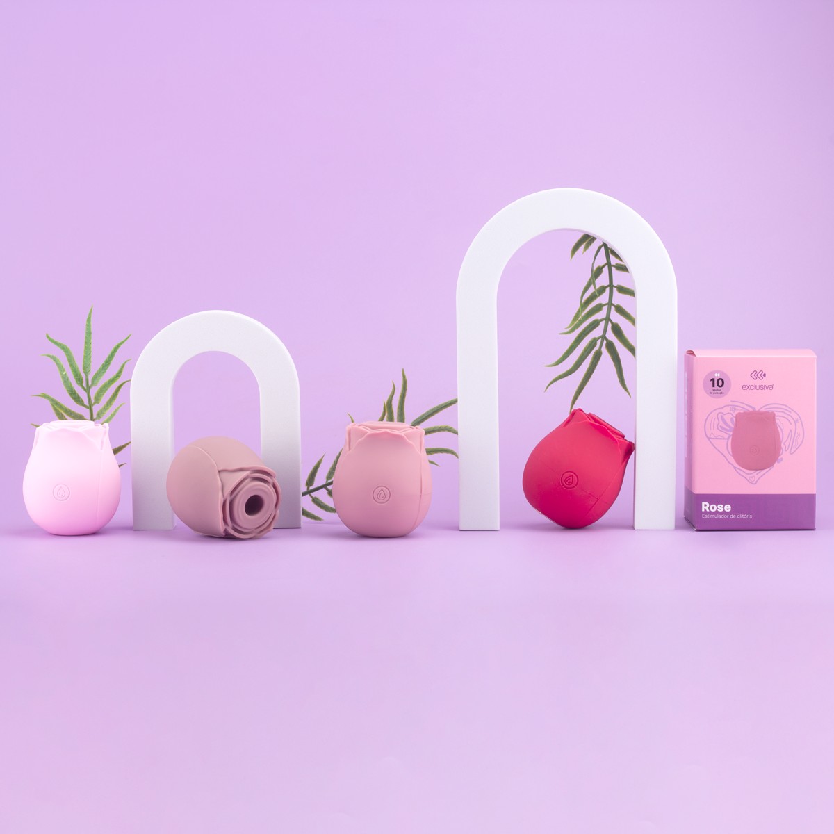 Estimulador Clitoriano em Silicone com Formato de Rosa, 10 Modos de Pulsação e Recarregável - Exclusiva Rose | 6,6 x 5,9 cm | Disponível em 4 Cores - 2