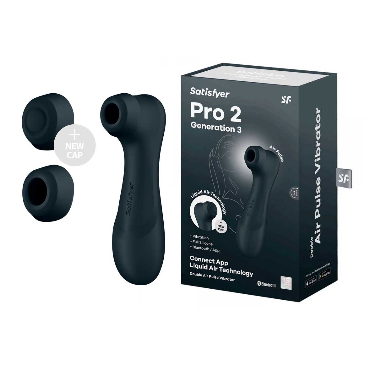 Estimulador Clitoriano em Silicone com Tecnologia Liquid Air, App Control, 12 Modos Vibração e à Prova D'água - Satisfyer PRO 2 Generation 3 | 16,5 x 4,1 cm | Disponível em 2 Cores - 11