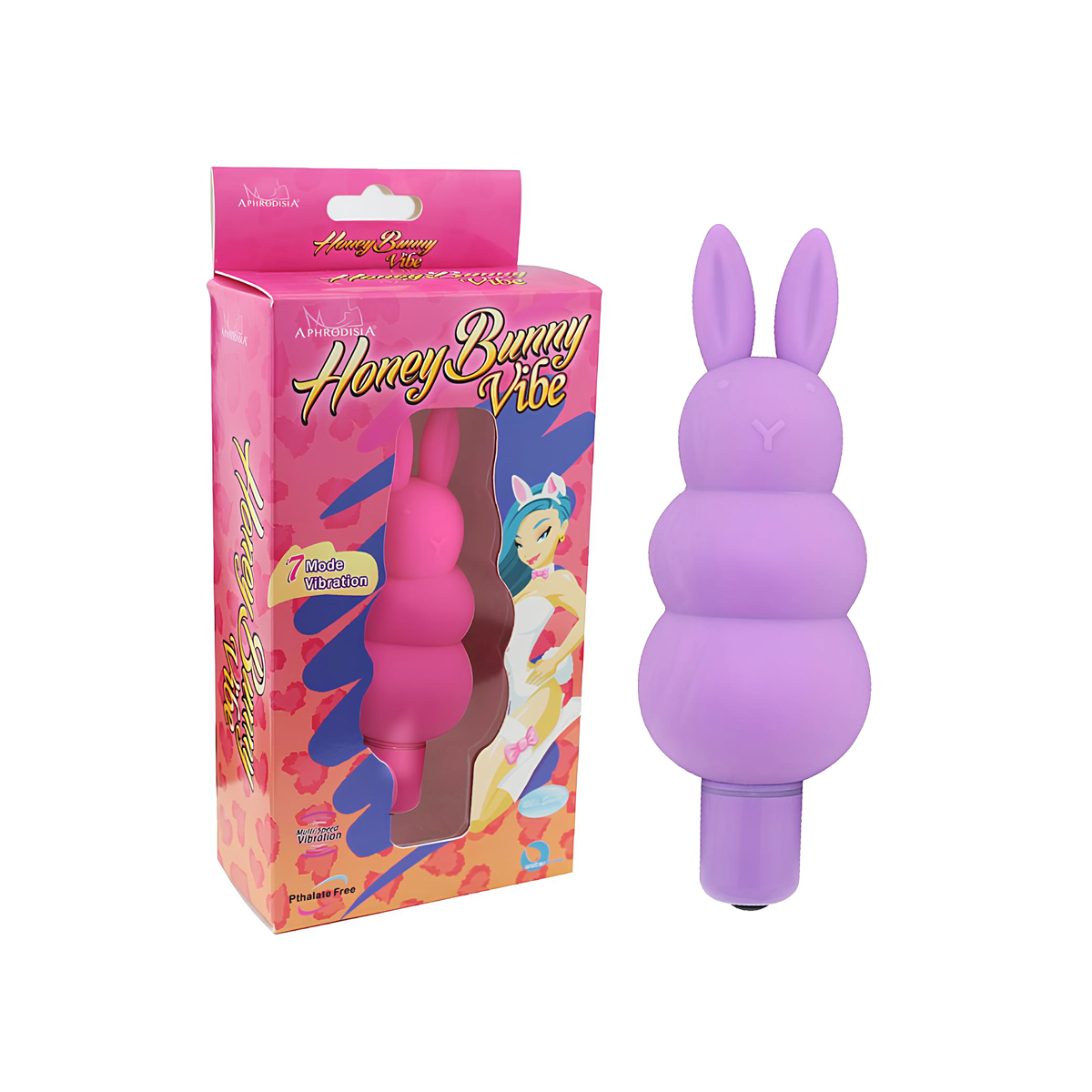 Estimulador de Clitóris no Formato de Coelho com 7 Modos de Vibração - Aphrodisia Honey Bunny Vibe | 8,5 x 4 cm | Disponível em 2 Cores - 2