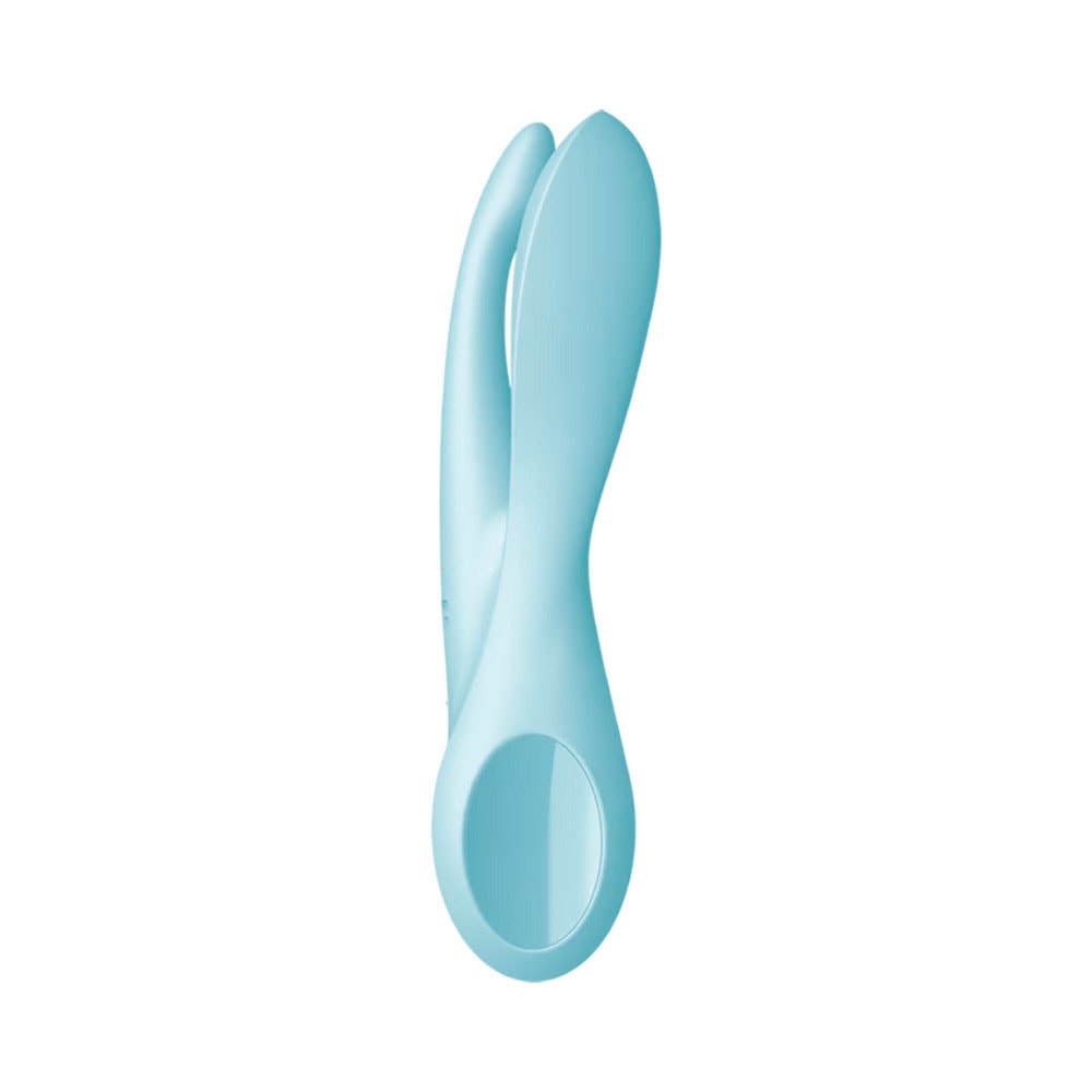 Estimulador de Clitóris e Lábios Vaginais Recarregável em Silicone com Ponta Tripla e 2 x 12 Programas de Vibrações - Satisfyer Threesome 1 | 14 x 3,2 cm - 2