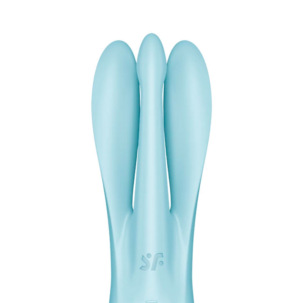 Estimulador de Clitóris e Lábios Vaginais Recarregável em Silicone com Ponta Tripla e 2 x 12 Programas de Vibrações - Satisfyer Threesome 1 | 14 x 3,2 cm - 3