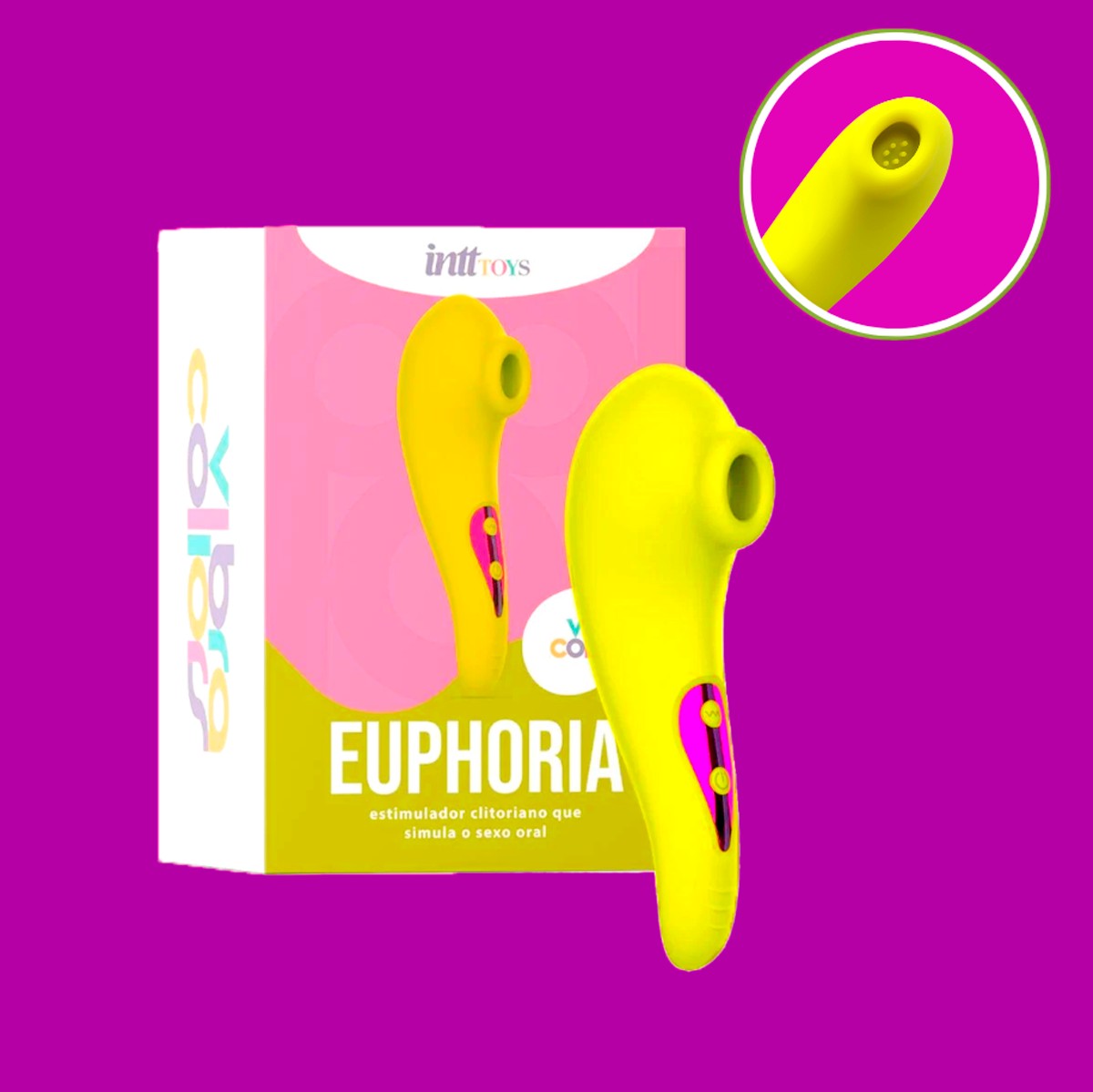 Estimulador de Clitóris em Silicone com Cerdas Massageadoras, 10 Modos de Pulsação e Recarregável - Intt Toys Euphoria Collors - 1