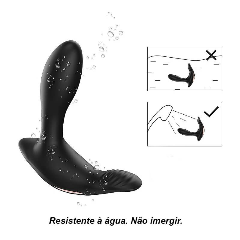 Estimulador de Próstata e Períneo em Silicone com 7 Modos de Vibração, Função Aquecimento e Controle sem Fio - 9,3 x 3,1 cm - 6