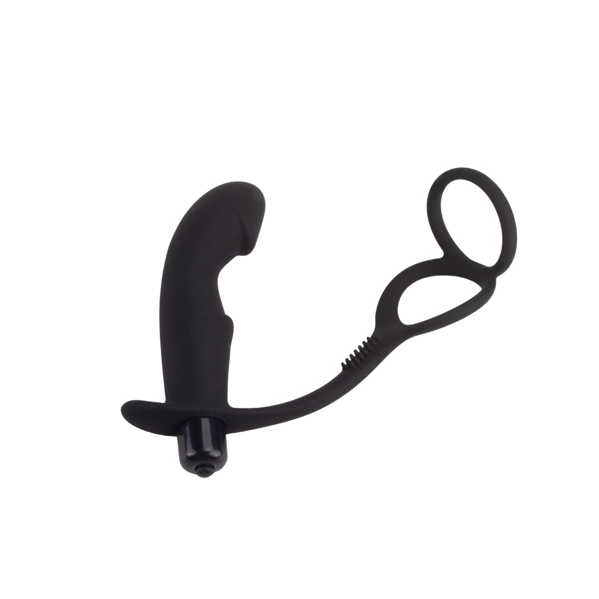 Estimulador de Próstata em Silicone com Anel Duplo e 10 Modos de Vibração à Pilha - SI | 9,5 x 2,7 cm - 2