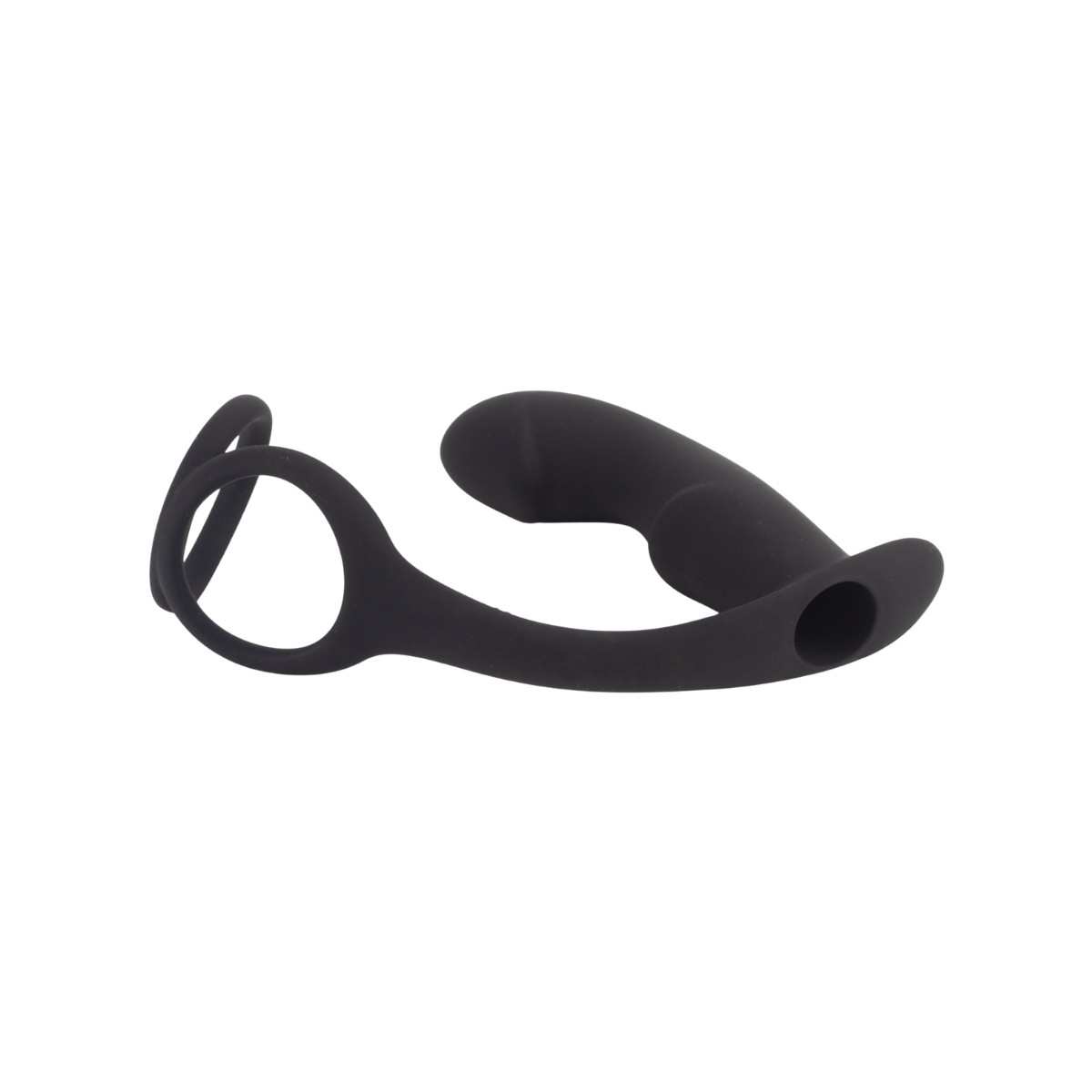 Estimulador de Próstata em Silicone com Anel Duplo e 10 Modos de Vibração à Pilha - SI | 9,5 x 2,7 cm - 3