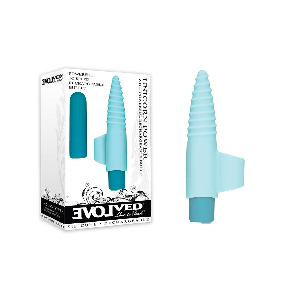 Cápsula Vibratória Recarregável com Capa em Espiral e 10 Modos de Vibração - Evolved Unicorn Power - 1