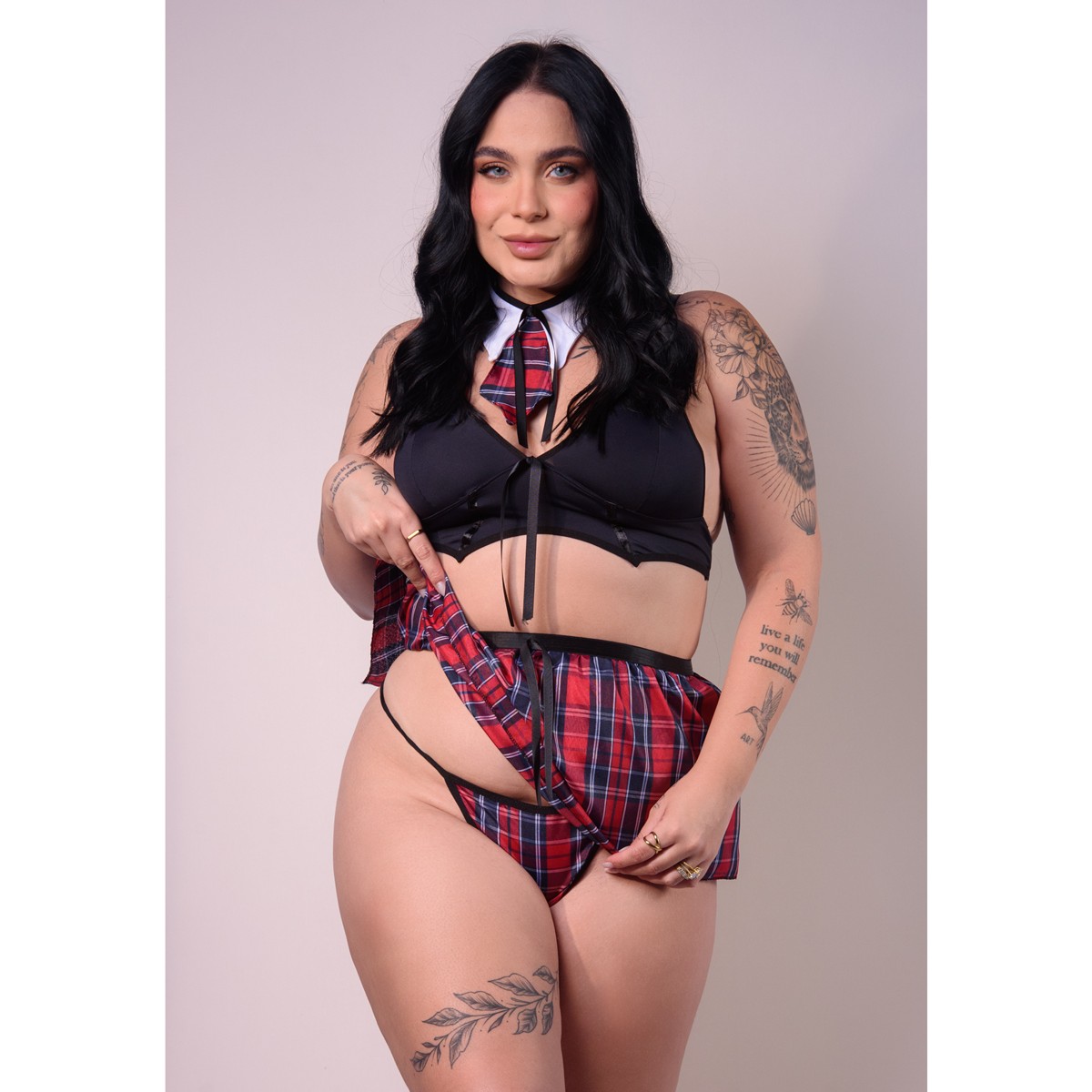 Fantasia Colegial com Gravata - Exclusiva Lingerie | Disponível em 2 Tamanhos Plus Size - 4