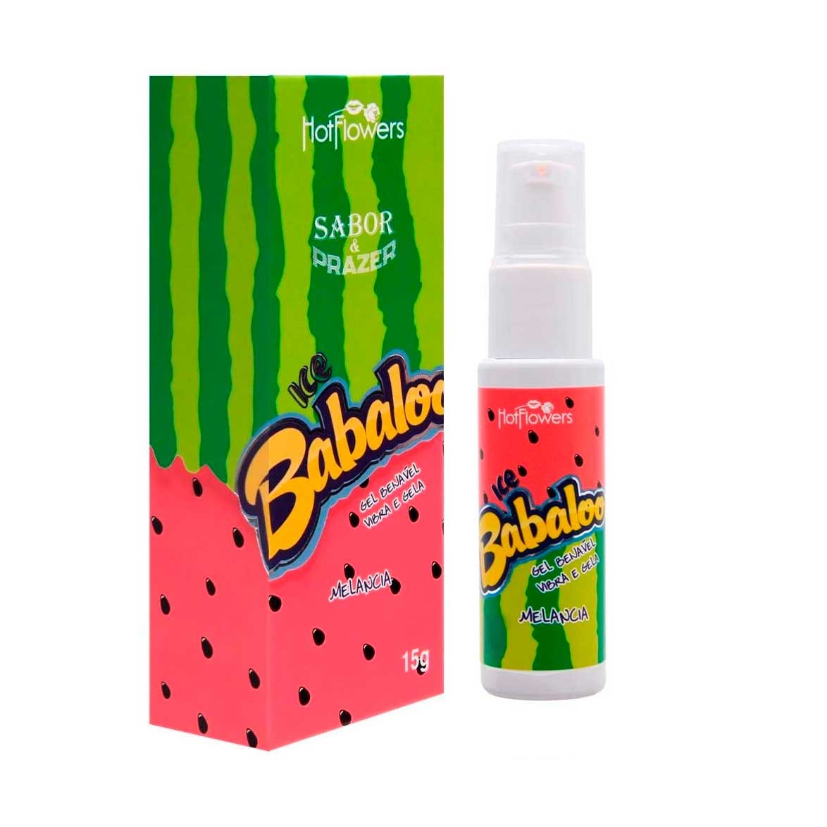 Gel Beijável à Base d'Água com Efeito de Vibração e Refrescância - Hot Flowers Ice Babaloo | 15 g | Disponível em 2 Sabores - 3