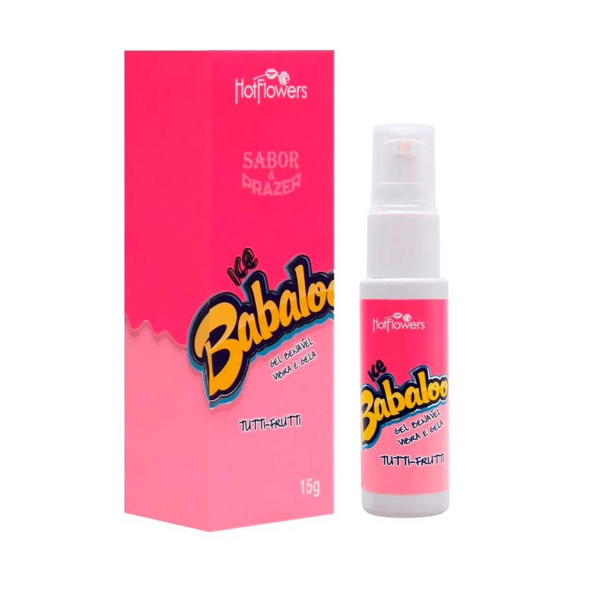 Gel Beijável à Base d'Água com Efeito de Vibração e Refrescância - Hot Flowers Ice Babaloo | 15 g | Disponível em 2 Sabores - 4