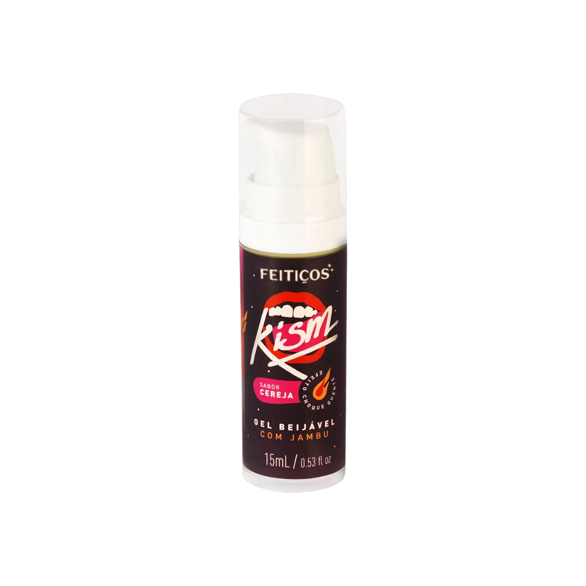 Gel Beijável Sabor Cereja com Efeito de Aquecimento e Vibração - Feitiços Kism Eletric Hot | 15 ml - 2