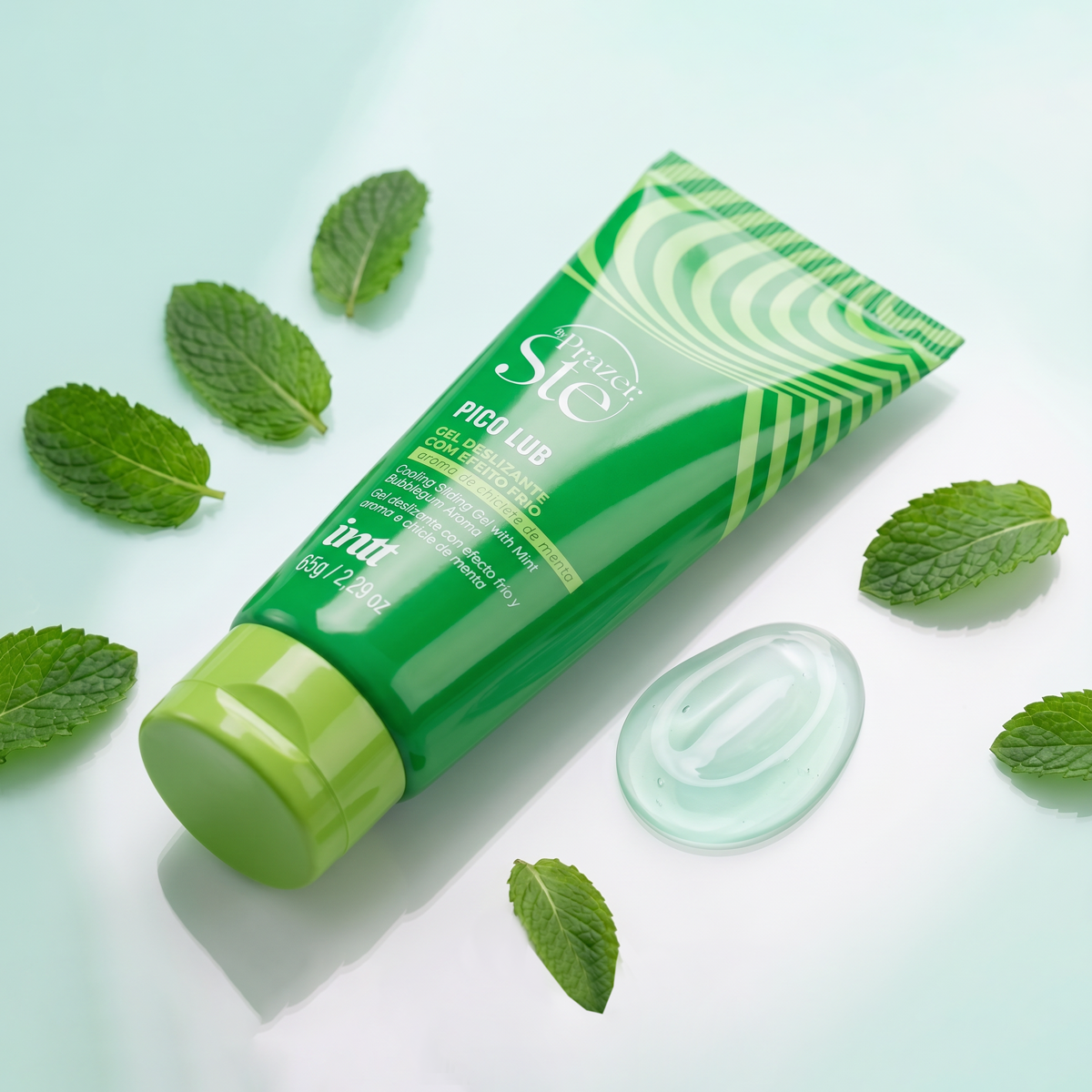 Gel Deslizante Beijável à Base de Água com Efeito Frio e Aroma de Chiclete de Menta - Intt Pico Lub By Prazer Sté | 65g - 2