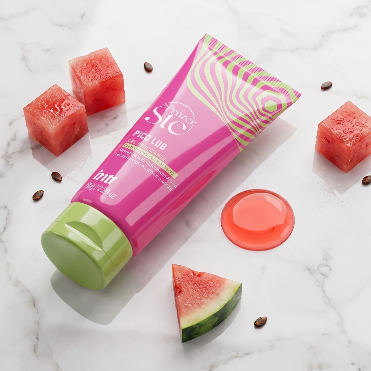 Gel Deslizante Beijável à Base D'Água - Intt Pico Lub By Prazer Sté | 65 g | Disponível em 2 Aromas - 3