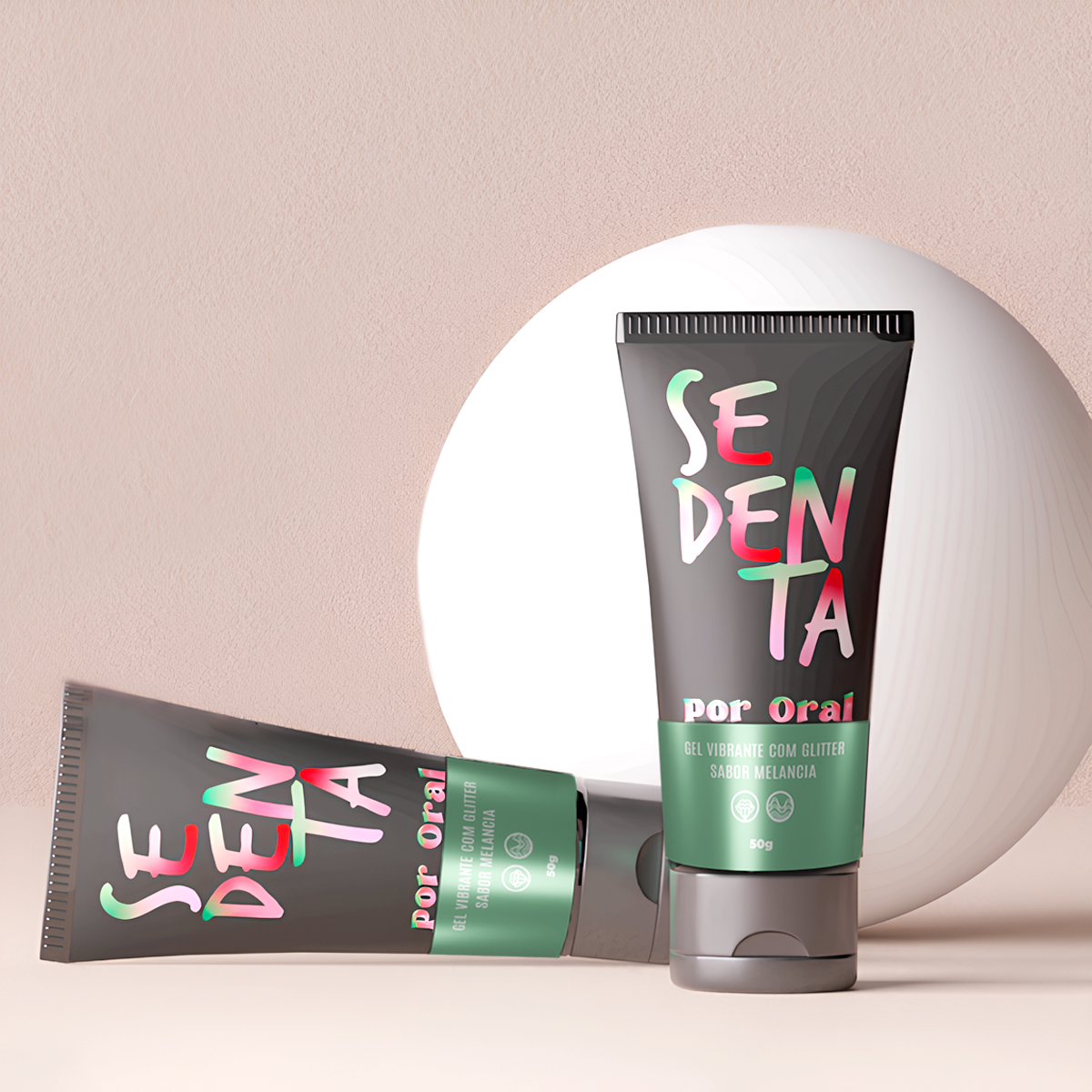 Gel Efeito Vibrante com Sabor Melancia e Glitter - Pepper Blend Sedenta Por Oral | 50g - 2