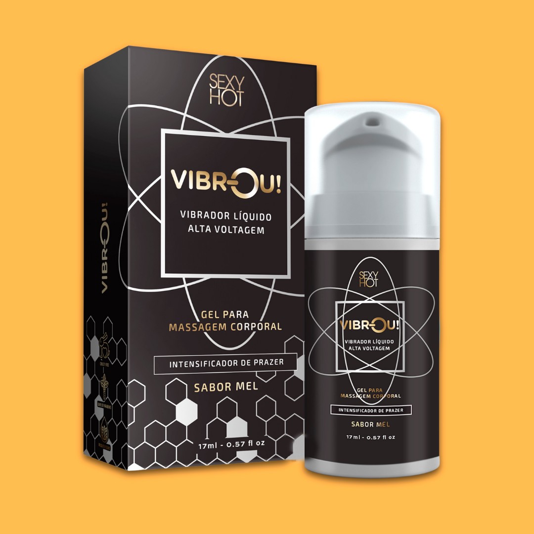 Gel Excitante Beijável Unissex com Efeito de Vibração - Sexy Hot VIBROU! - 17ml - 1