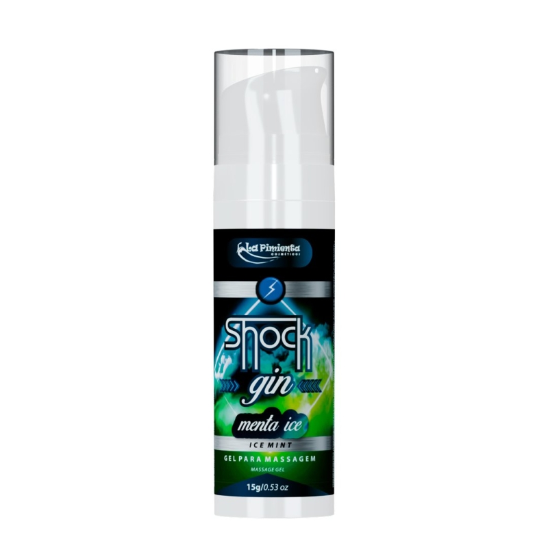 Gel Excitante Unissex Beijável de Alta Potência com Efeito de Vibração e Pulsação - La Pimienta Shock Gin - 15g | Disponível em 3 Sabores - 6