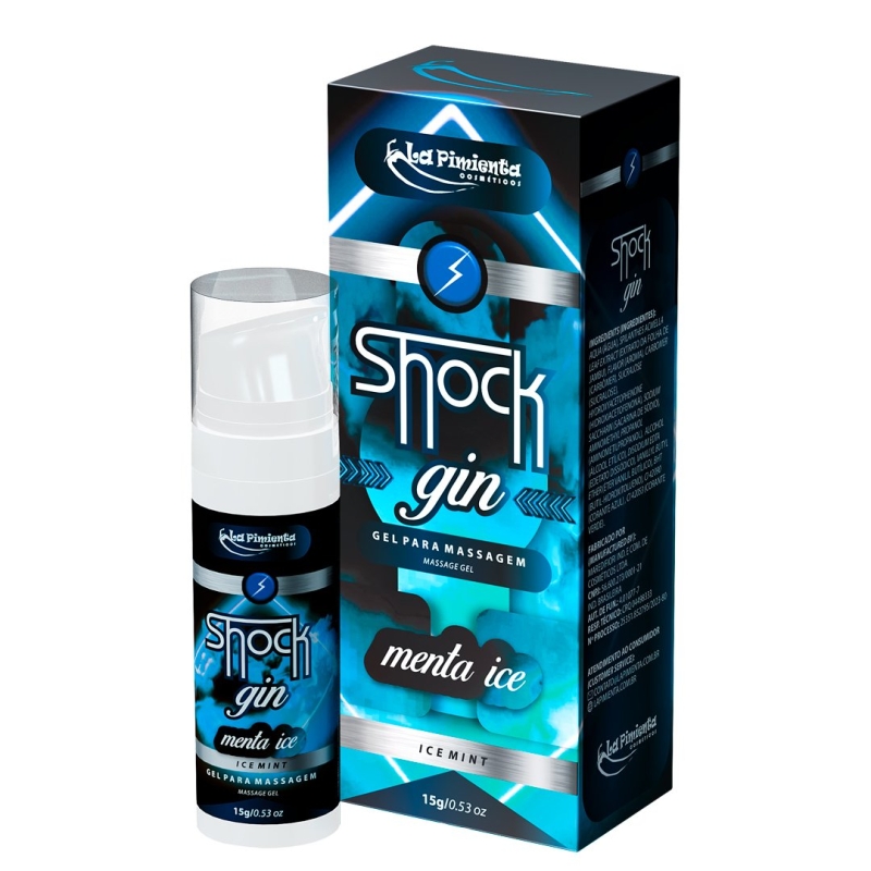 Gel Excitante Unissex Beijável de Alta Potência com Efeito de Vibração e Pulsação - La Pimienta Shock Gin - 15g | Disponível em 3 Sabores - 5