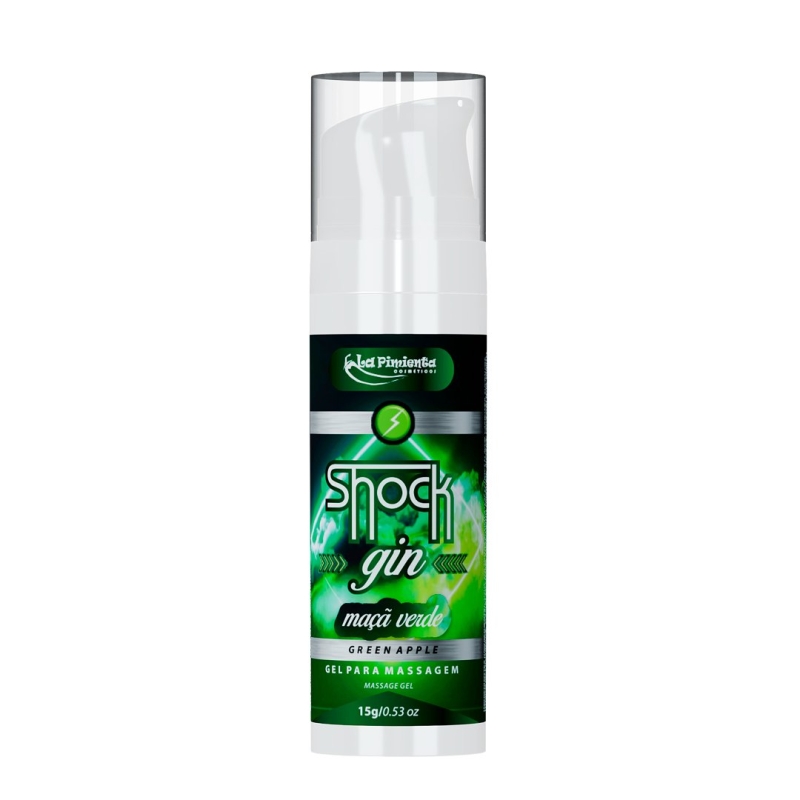 Gel Excitante Unissex Beijável de Alta Potência com Efeito de Vibração e Pulsação - La Pimienta Shock Gin - 15g | Disponível em 3 Sabores - 2