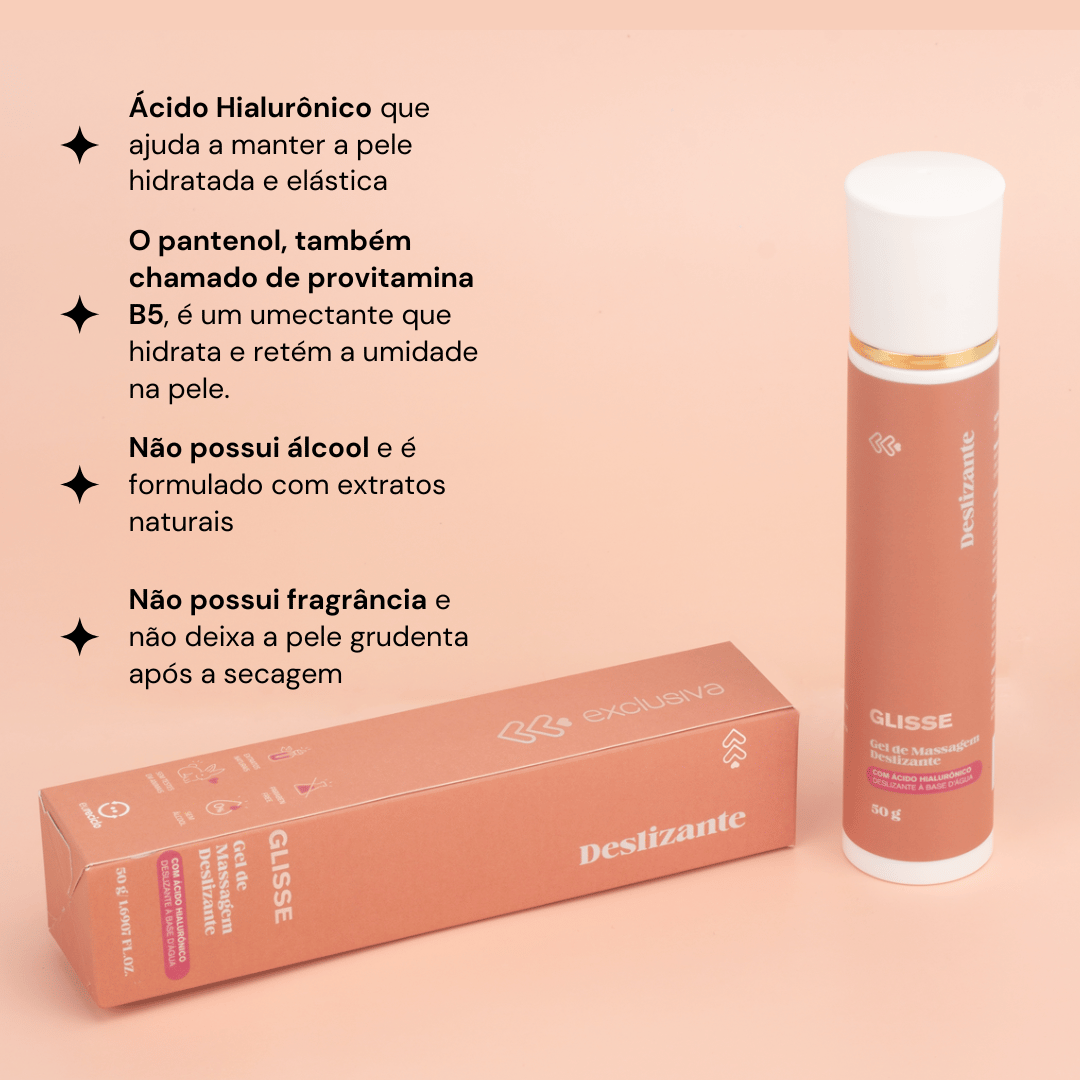 Gel Lubrificante à Base d'Água Neutro com Ácido Hialurônico - Exclusiva Glisse | 50g - 2