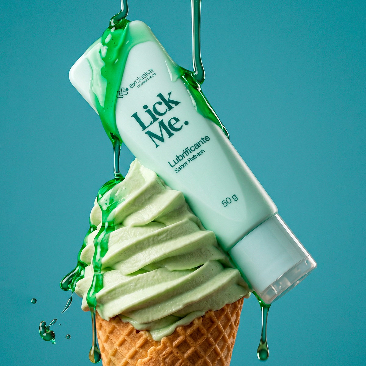Gel Lubrificante Beijável à Base d'Água - Exclusiva Cosméticos Lick Me | 50g | Disponível em 2 Sabores - 2