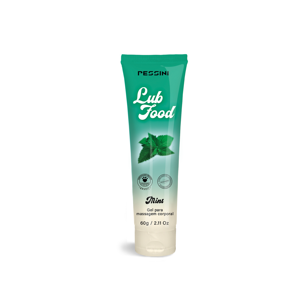 Gel Lubrificante Beijável à Base d'Água, Vegano e Zero Açúcar - Pessini Lub Food | 60g | Disponível em 3 Sabores - 3