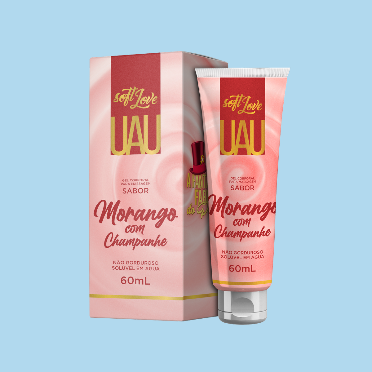 Gel Umectante Beijável - Soft Love Uau | 60 ml | Disponível em 2 Sabores - 2