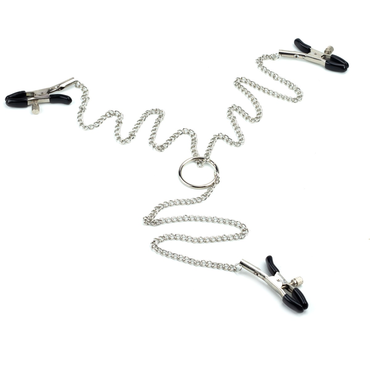 Grampos para Mamilos e Clítoris com Presilhas Ajustáveis e Corrente em Metal - 1