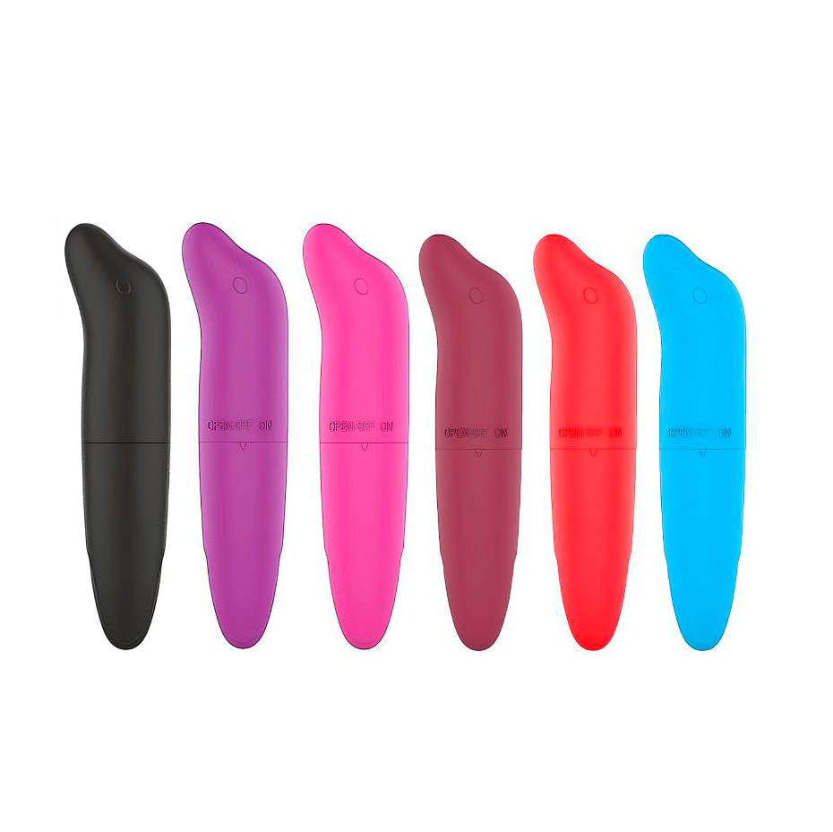 Vibrador Estimulador de Ponto G em Forma de Golfinho com Vibração Única - G-Spot | 12,5 x 2,5 cm | Disponível em 7 Cores - 1