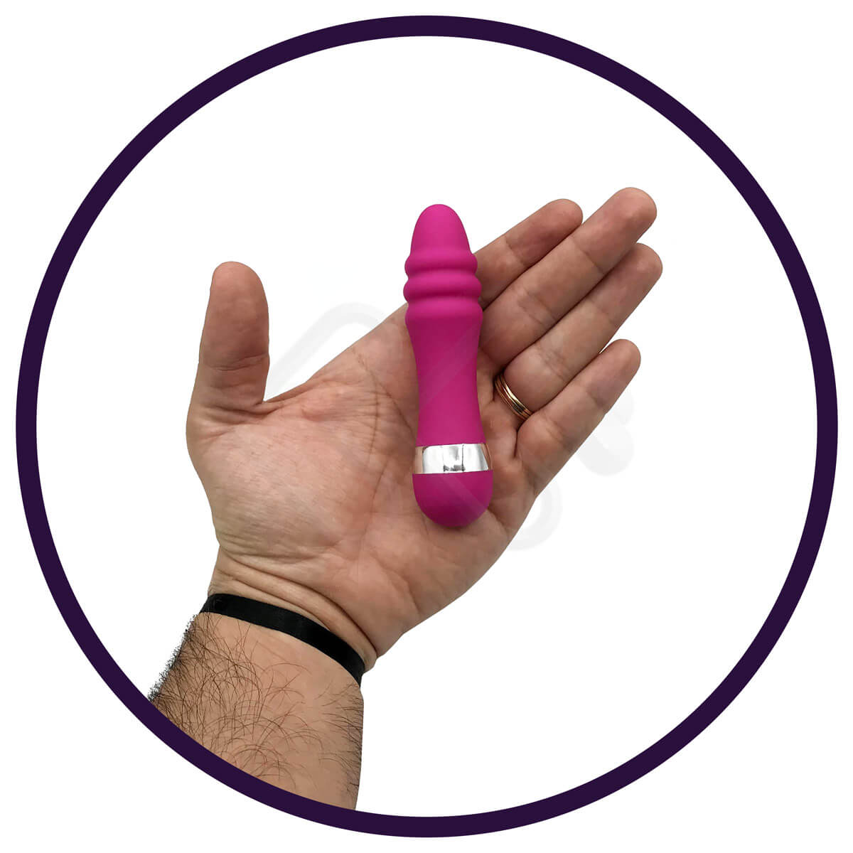 Vibrador Personal com Textura Anelar Massageadora e Vibração Multivelocidade - G-Spot |  8 x 2,5 cm | Disponível em 3 Cores - 4